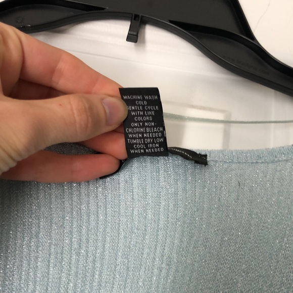 Blue sparkle cold shoulder blouse - Picture 4 of 4